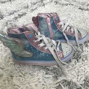 Girls light up Skechers